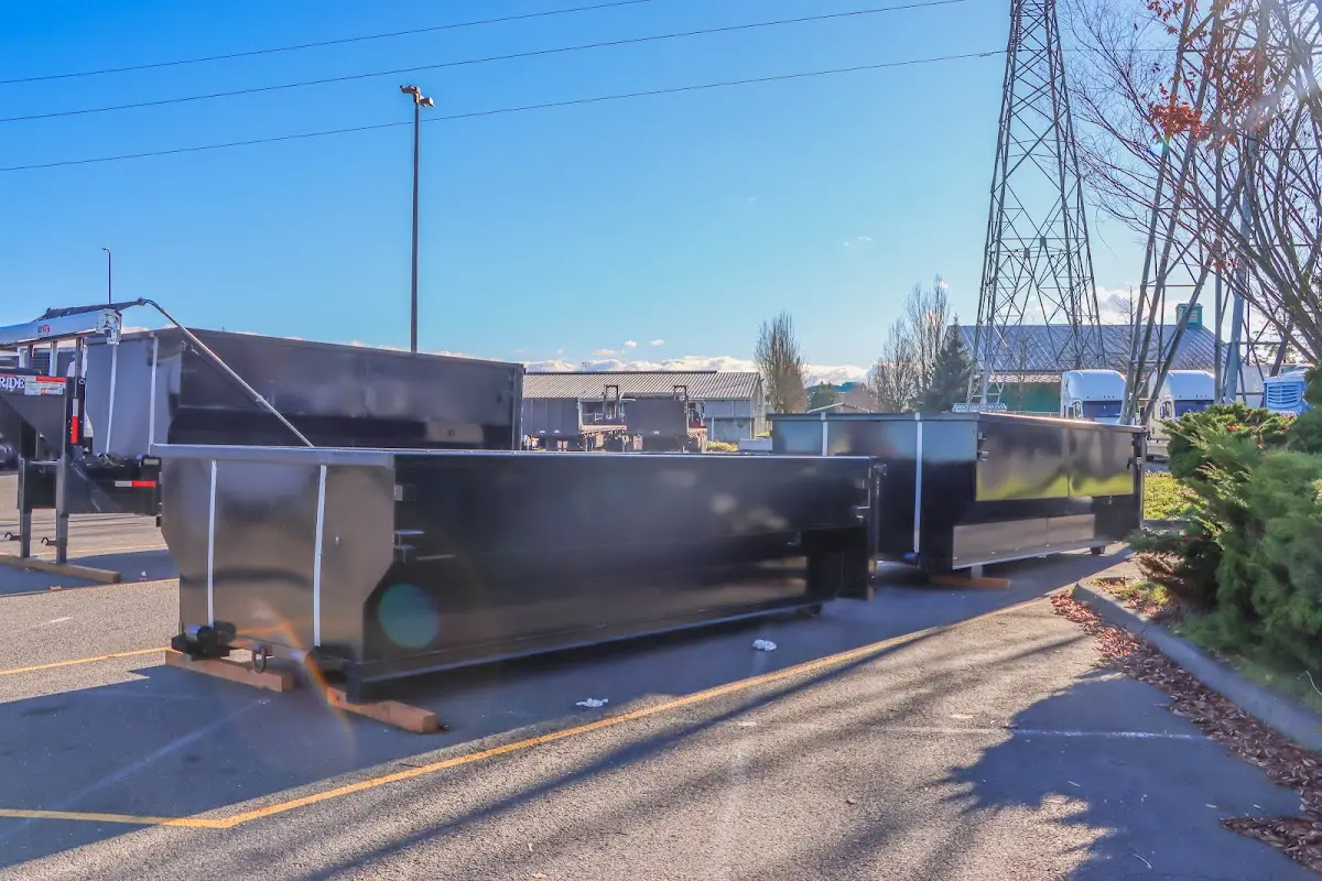 Roll-off dumpster ready for waste disposal at job site for Yard Waste Dumpster Rental in Tamarac